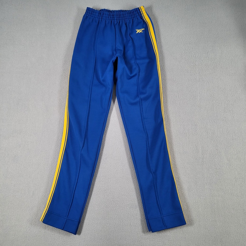 ASICS Tiger Track Pants Men's S Blue Yellow Striped Triple Knit Athletic Vintage